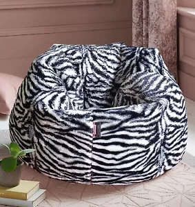 Zebra Print Fur Bean Bag Sofa Chair fur soft Cover Without Beans Size XXXL - Picture 1 of 7