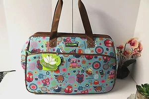Bolso de lona con marco de ruedas Lily Bloom 20" debajo del asiento búho siempre te quiero nuevo con etiquetas $120 - Imagen 1 de 9
