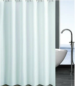 CLEARANCE Plain White Fabric Shower Curtain 210x200 New Free Shipping - Picture 1 of 2
