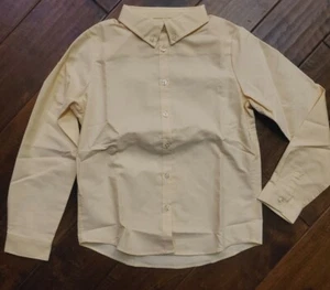Lands' End Uniform Girls' Long Sleeve Oxford Shirt-Bright Chamois-(Sz 8)NWOT! - Picture 1 of 6
