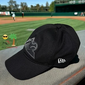RARE! New Era Colorado Rockies Blackout Hat Front Mountain Logo Let's Play Ball! - Picture 1 of 8