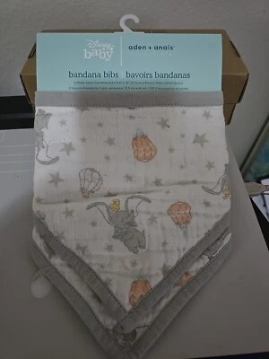 aden + anais - Baberos Bandana Dumbo nuevas alturas 2 piezas - 100 % algodón - Nuevos Foto 1 de 3