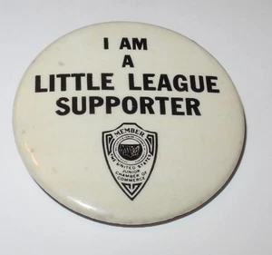 1960's Baseball Pin Coin Chamber of Commerce Little League Supporter Pinback - Picture 1 of 2