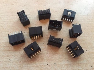 10 way Header Connector 0.100" (2.54mm) Through Hole Gold  x 10 pieces     Z2075 - Picture 1 of 2