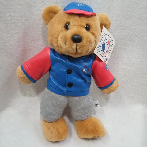 MLB TORONTO BLUE JAYS Baseball Bear NWT Genuine Plush Bear with Tags Cover