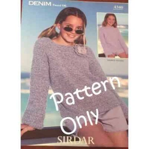 New Sirdar 4340 Denim Tweed Child Double Knitting and Crochet Sweater Pattern - Picture 1 of 2
