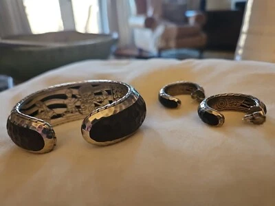 Juego de pulsera y pendientes de plata palo de rosa John Hardy  Foto 1 de 4