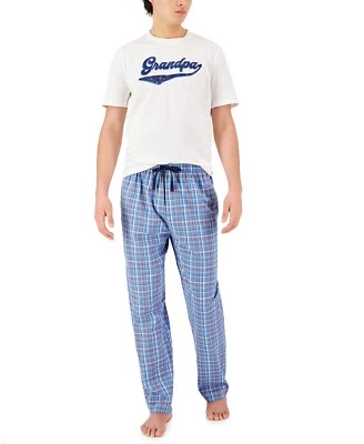 Club Room Men's 'Grandpa' Top & Plaid Pants 2-Pc. Pajama Set, Size Small - Image 1 of 3