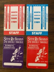 Juego de 4 pases vintage entre bastidores Stevie Ray Vaughan 1986 y 1989 - Imagen 1 de 2