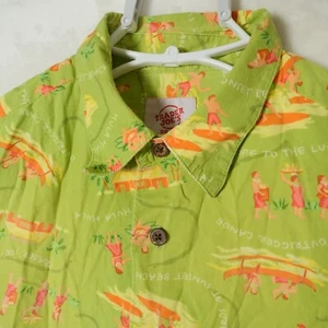 Rare - Trader Joes Hawaiian Shirt Men's Green Medium Floral Uniform Aloha Board - Picture 1 of 7