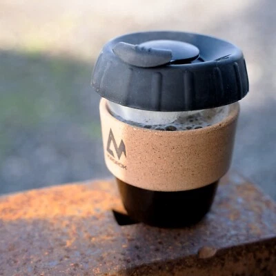 Oko Borosilicate Reusable Travel Coffee Glass Mug Cup With Lid Straw 400ml - Image 1 of 4