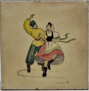 Packard & Ord Hand-Painted Tile "Russian Dancer" H & G Thynne Blank C1950 - Picture 1 of 4