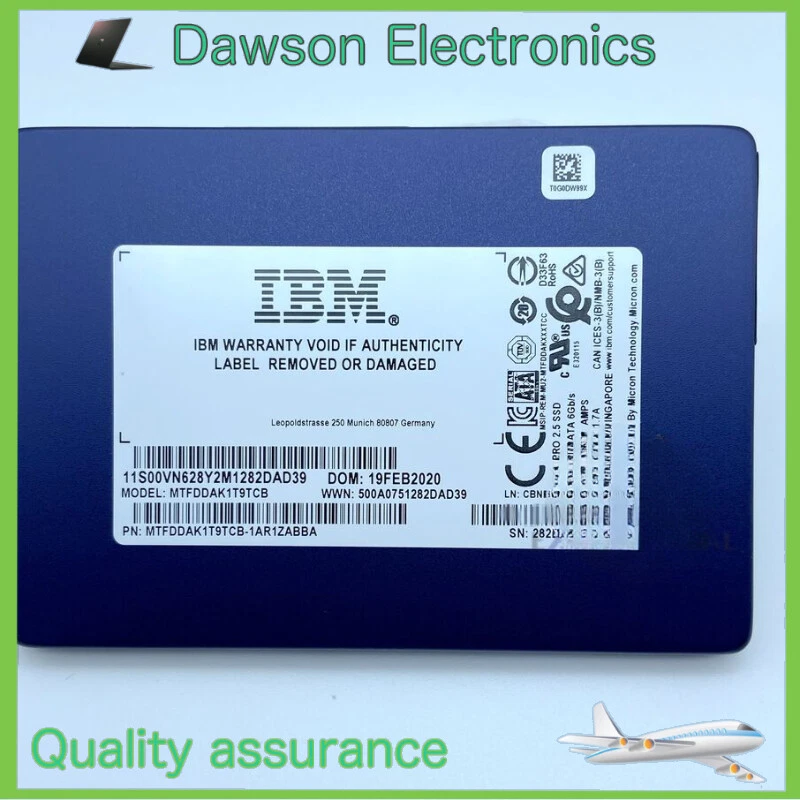 Micron 5100 PRO IBM Series SATA 1.92TB 6Gb/s 2.5in SSD MTFDDAK1T9TCB - Image 1 of 3