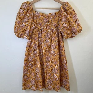 Janie and Jack Floral Toile Bubble Sleeve Mini Dress Smocked - Girls Size 16 - Picture 1 of 12