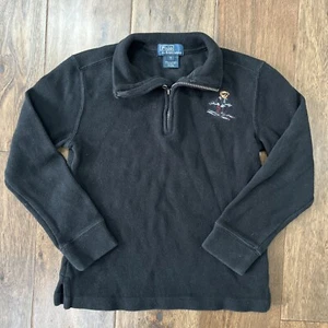 Polo Ralph Lauren Sweater Kids Boys Medium 6 Big Skiing Bear Logo 1/4 Zip - Picture 1 of 14