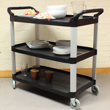 Black Large 3 Tier Kitchen/Hostess Catering Trolley/Cart Tea/Drink #852