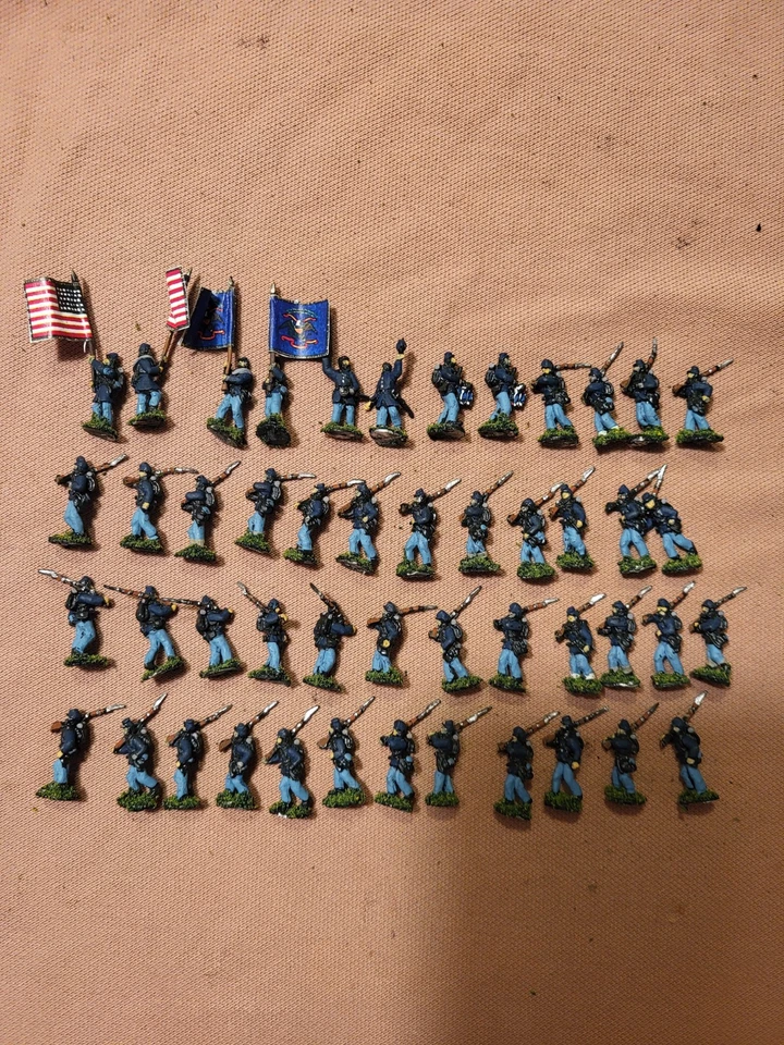 Infantería Unión ACW pintada 15mm con mando. (49 figuras) ((A) Foto 1 de 1