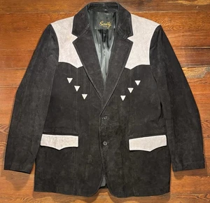 Mens Scully Leather Jacket Blazer Coat Vtg Suede Rockabilly Cowboy Western 46 - Picture 1 of 8
