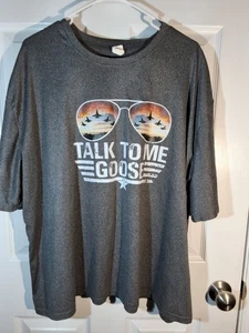 Top Gun T-shirt- Talk To Me Goose Sz 4X Gray Cotton - Picture 1 of 7