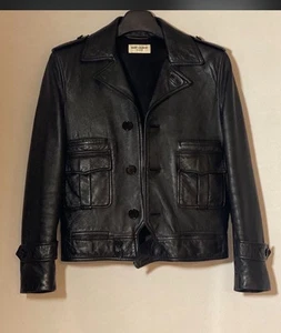 SAINT LAURENT Paris Leather Jacket/Hedi Slimane/Celine/Dior Homme - Picture 1 of 6