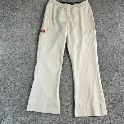Dickies Scrub Pants Women Medium Beige Nursing Medial Cargo Pull On Ladies 28x27 - Image 1 of 4