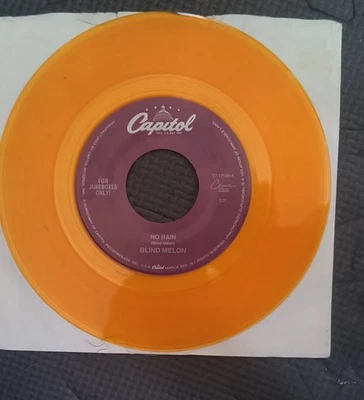 BLIND MELON No Rain / Tones Of Home 45 Capitol S7-17590 YELLOW  / ORANGE Vinyl - Image 1 of 2