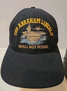 USS Abraham Lincoln CVN 72 Logo Shall Not Perish USN Baseball Cap Hat One Size - Picture 1 of 10