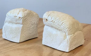 Vintage Cast Plaster Loaf of Bread Bookends - Picture 1 of 2