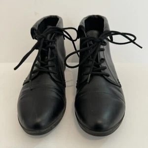 London Fog Womens Clora Black Lace Up Dress Ankle Booties Size 8.5  - Picture 1 of 7