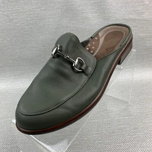 Naot Halny Bit Loafer Mules Green Leather Round Toe Block Heel Size EU37/US6-6.5 - Picture 1 of 9