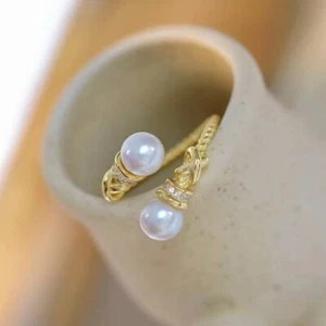 BENIAMINO Damen Cluster Ring 925er Sterling Silber Süßwasserperle Rund AAA OVP - Bild 1 von 5