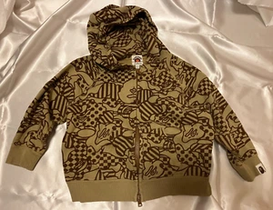 A BATHING APE BAPE KIDS Long Sleeve Hoodie Zip 110 About 5T Cookie Camouflage - Picture 1 of 22