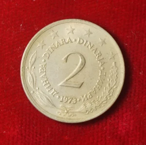 Coin Coin Yugoslavia Yugoslavija 2 Dinar Dinara 1973 - Picture 1 of 2