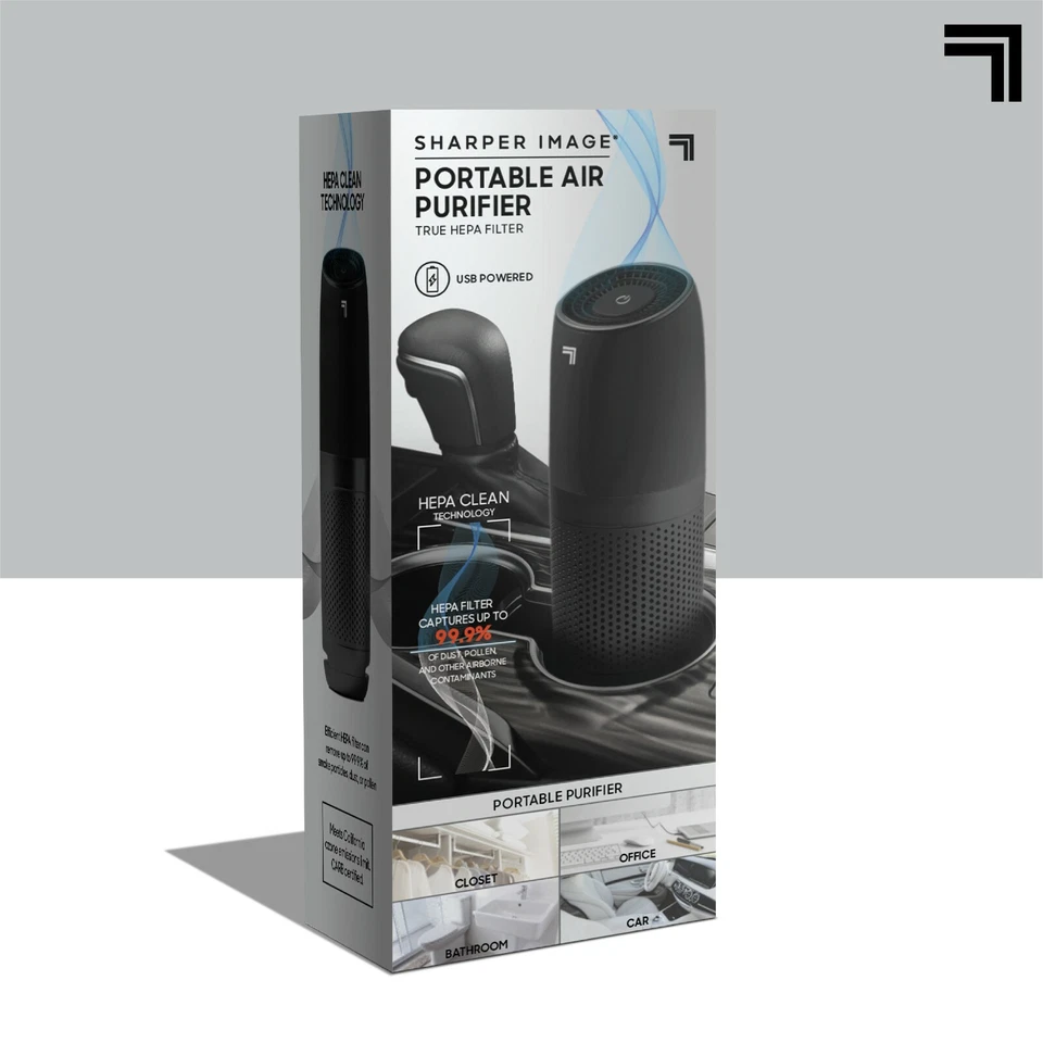 Sharper Image Portable Air Purifier With HEPA Filter USB Powered Auto & Home