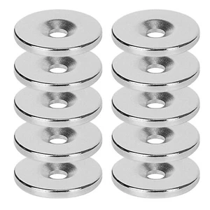 10 Pack Rare Earth Magnets Super Strong Neodymium Disc Countersunk Hole Magne... - Picture 1 of 8