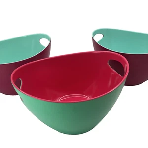 (3) Arreglos Comestibles Dos Tonos Cuencos Rosa/Turquesa Púrpura/Turquesa Mezcla - Imagen 1 de 17