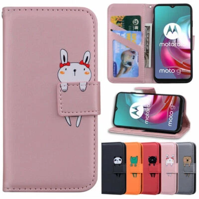 Panda Dog Frog Cat Leather Flip Phone Case For Motorola Moto G30 G10 E20 E40 G9 - Image 1 of 4