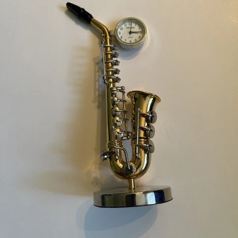 New Vintage Saxophone Mini Office Table Clock Cover