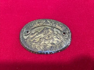 Antique T. Umehara Brass Oval Japanese Box Case Handle Plate 4 1/4” X 3 1/4” - Picture 1 of 5