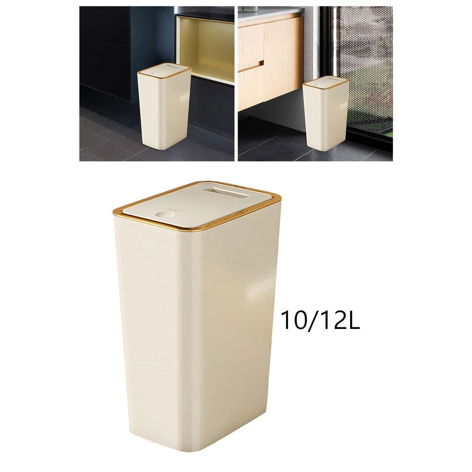 Slim Garbage Can Kitchen Wastebasket Small Bathroom Trash Can with Lid for - Image 1 of 1