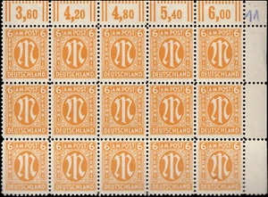 SAVOYSTAMPS - Germany-Allied Issued Occupational Post WWll-6 P-Block of 15-MINT - Picture 1 of 1