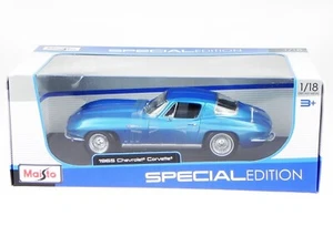 Chevrolet Corvette 1965 Blue Met Blu Metallizzato Maisto 1:18 Nuovo 1/18 - Foto 1 di 7