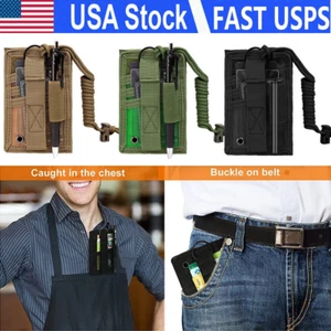 Tactical ID Card Holder Organizer with Neck Lanyard Hook&Loop Patch Badge Holder - Picture 1 of 24