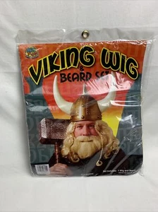 Juego de 2 piezas de peluca y barba rubia de Halloween talla única para niños diversión #CM14 NUEVO EN PAQUETE - Imagen 1 de 5