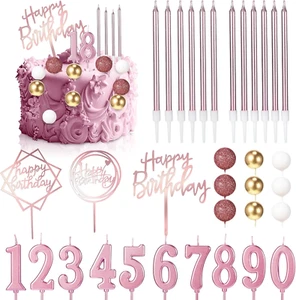 34 Pcs Happy Birthday Cake Toppers Decorations Birthday Candles DIY Cake Decor f - Picture 1 of 7