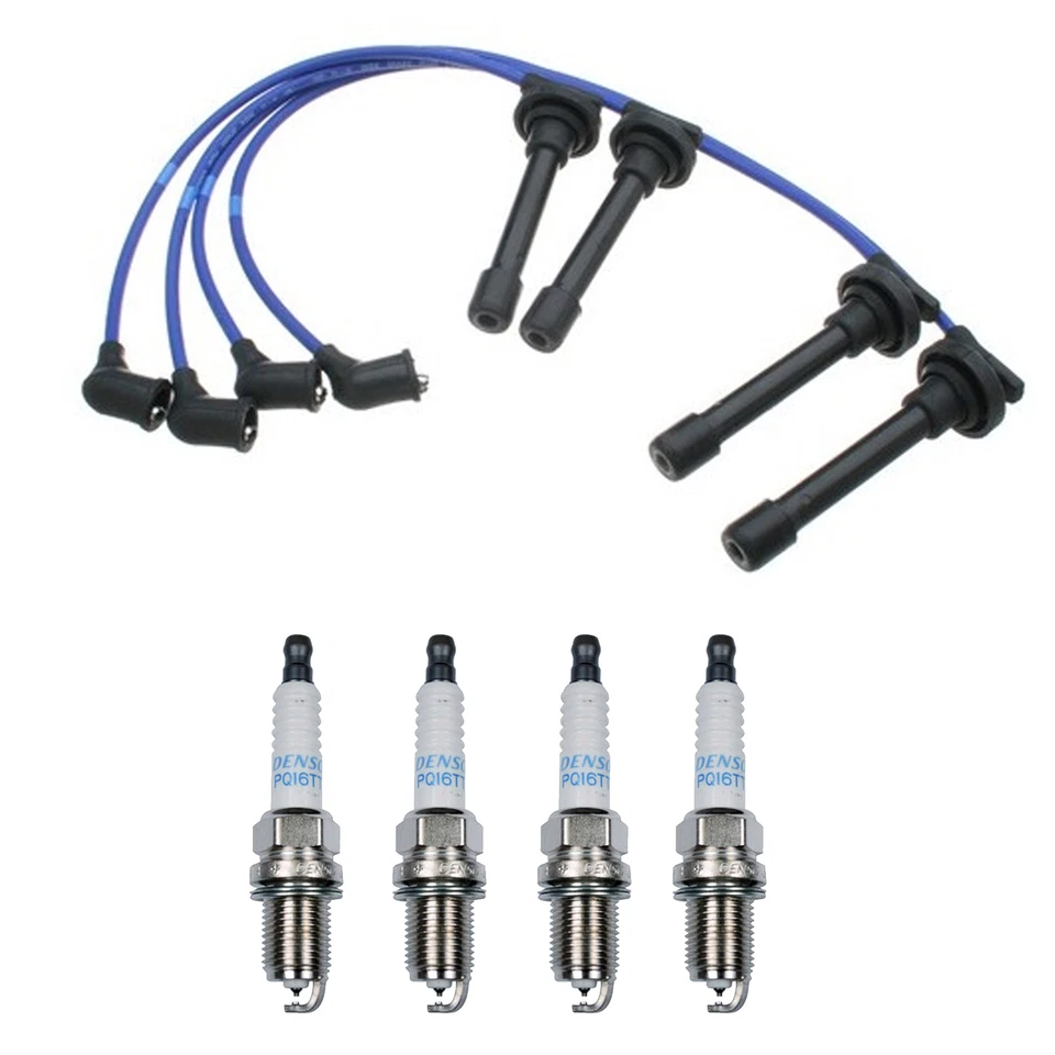 Denso Wire Set 7mm & 4 Platinum TT Spark Plugs 0.04 Kit For Honda CRX 1.5L L4 Foto 1 de 1