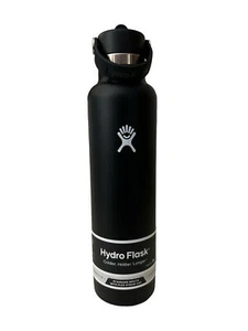 Hydro Flask 24 Unzen Standard Mundflasche mit Flex Strohhalmverschluss - schwarz - Bild 1 von 4