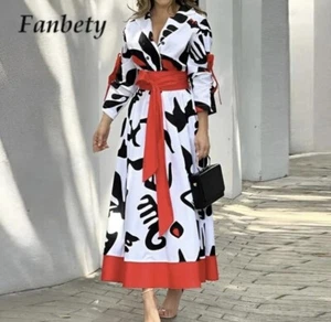 2023 Female Office Commuter Shirt Dress Autumn Black/white 1x - Picture 1 of 4
