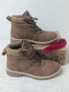 Size 9 Women's Marley Lilly Tan Lace Up Sweater Collar Hiking Boots - Picture 1 of 9