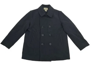 L.L. Bean Wool Peacoat Men's L-Reg Black Bellandi Italian Fabric Thinsulate - Picture 1 of 14